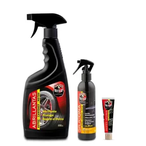 Kit Abrillantas, Silicona Adventure Car y Restaurador Partes Negras