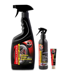 Kit Abrillantas, Silicona Fast Car y Restaurador Partes Negras